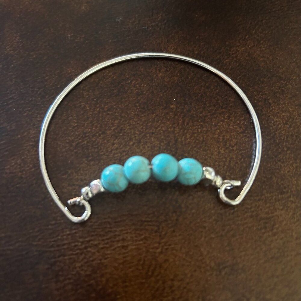 Dainty Turquoise December Birthstone Bangle Bracelet